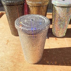 White handmade diamond water cup